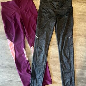 Xhilaration Burgundy and Gray Leggings